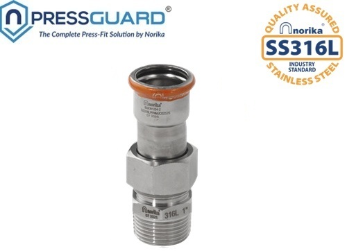 Stainless Steel 316L Press Fit Male Joint Connector